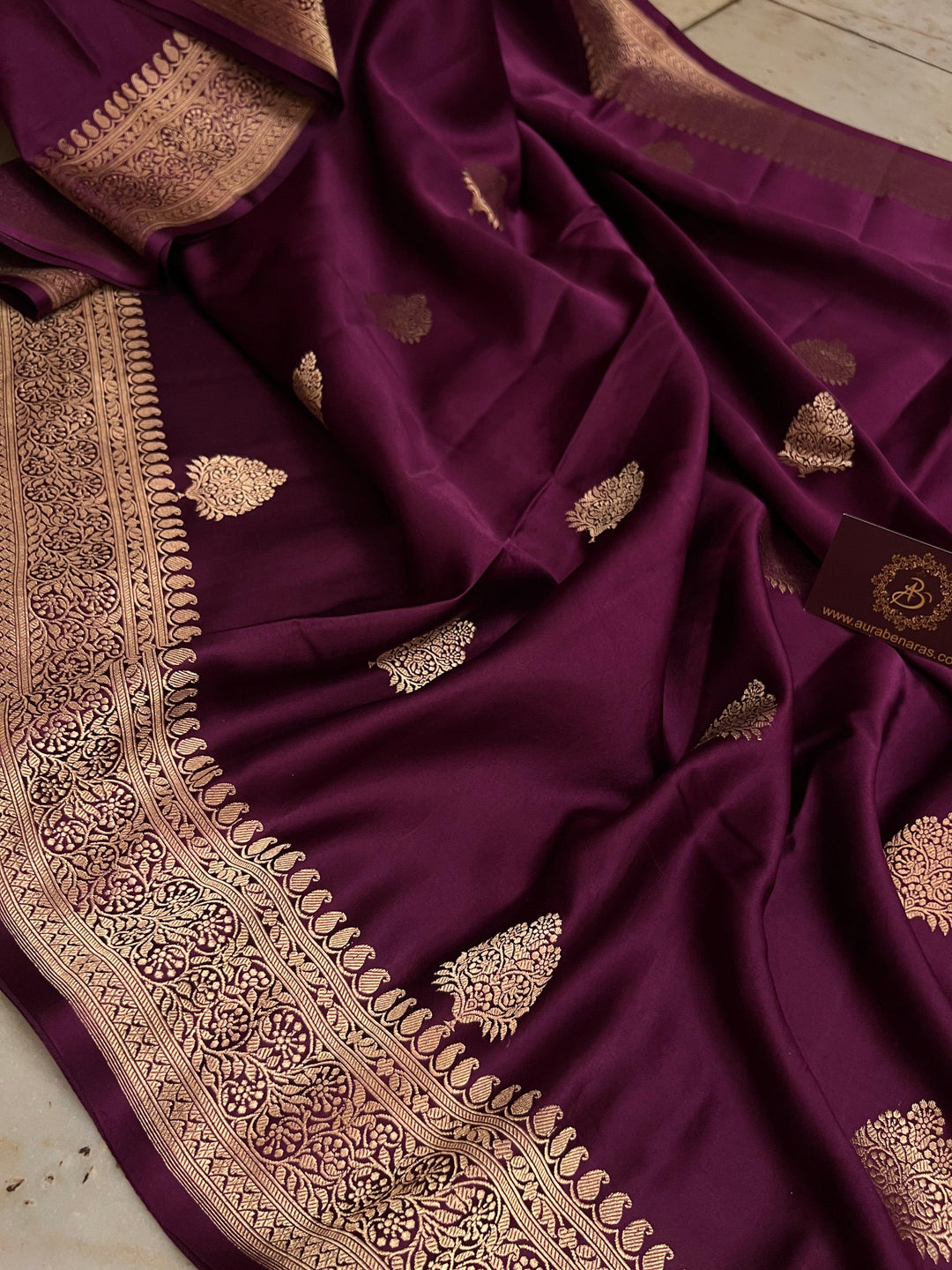 Rich texture of handwoven Mashru silk fabric with traditional Banarasi weaving