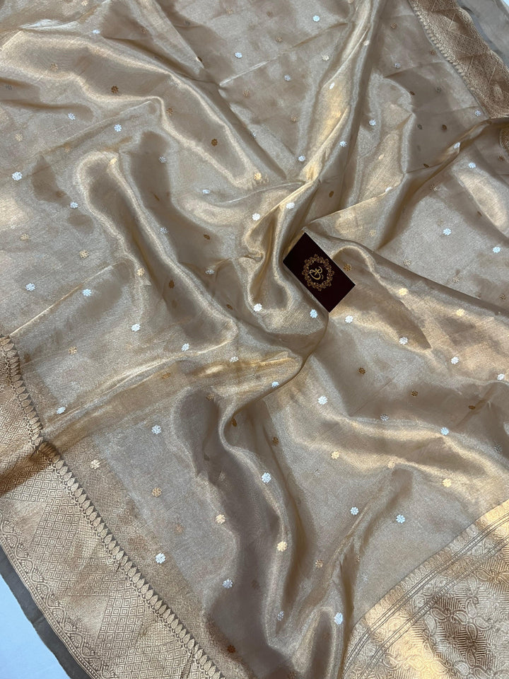 Golden Banarasi Handloom Tissue Silk Saree