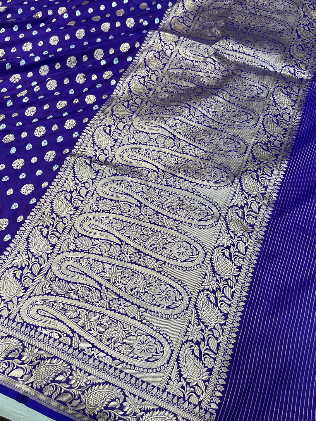 Purple Pure Banarasi Handloom Katan Silk Saree - Aura Benaras