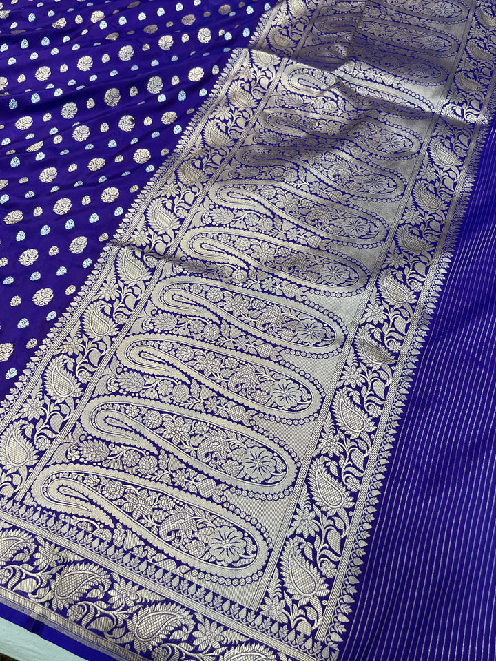 Purple Pure Banarasi Handloom Katan Silk Saree - Aura Benaras
