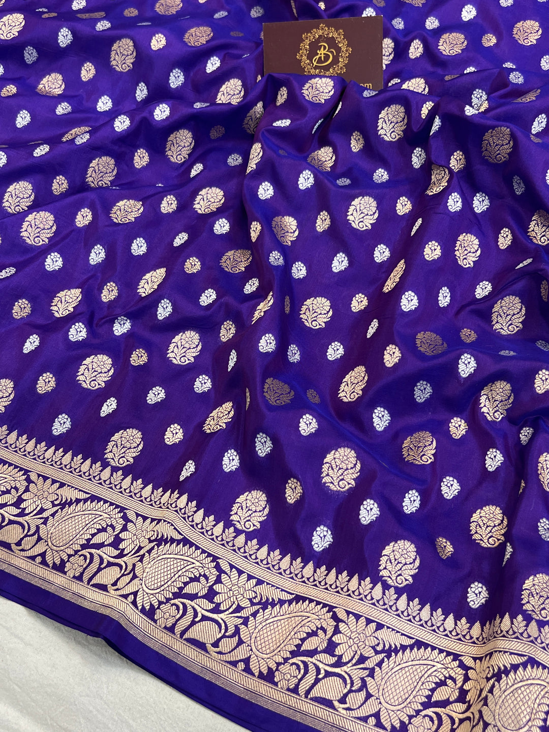 Purple Pure Banarasi Handloom Katan Silk Saree - Aura Benaras