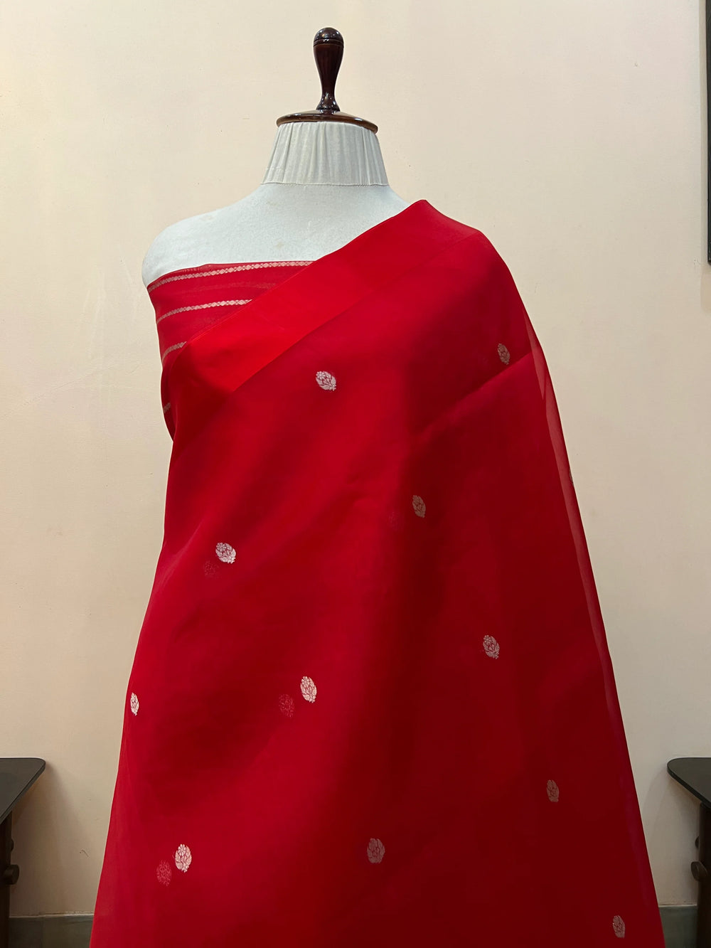 Red Pure Kora Silk Handloom Banarasi Saree