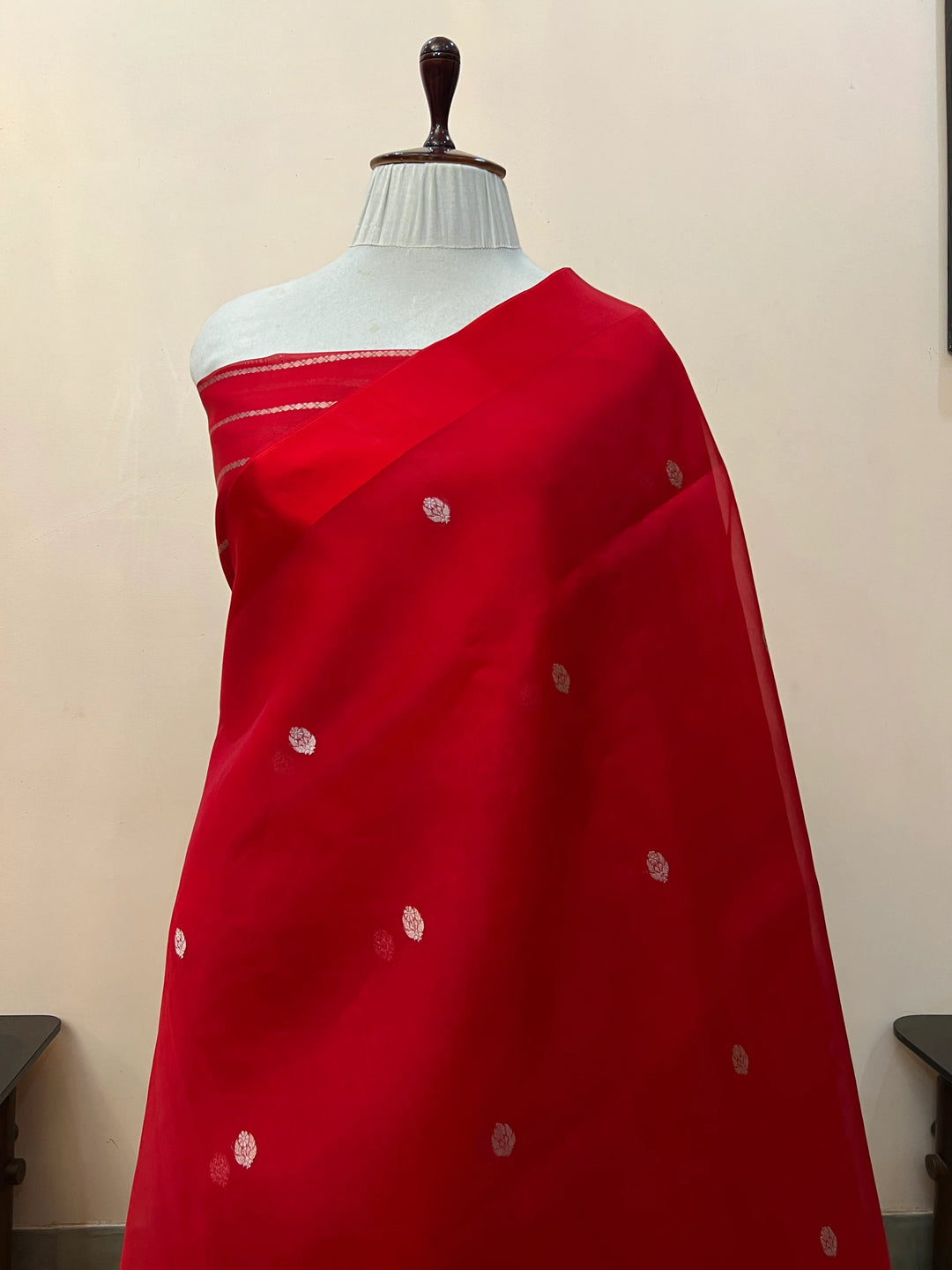 Red Pure Kora Silk Handloom Banarasi Saree