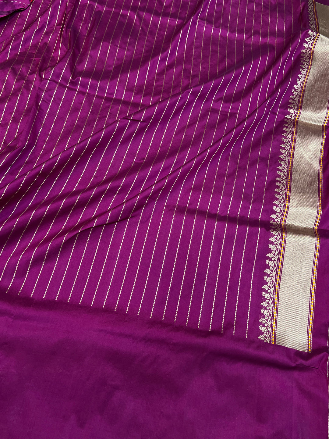 Magenta Puple Katan Silk Saree with Kadhwa Meenakari & Tilfi Border