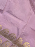 Pale Lavender Pure Banarasi Handloom Katan Silk Saree - Aura Benaras