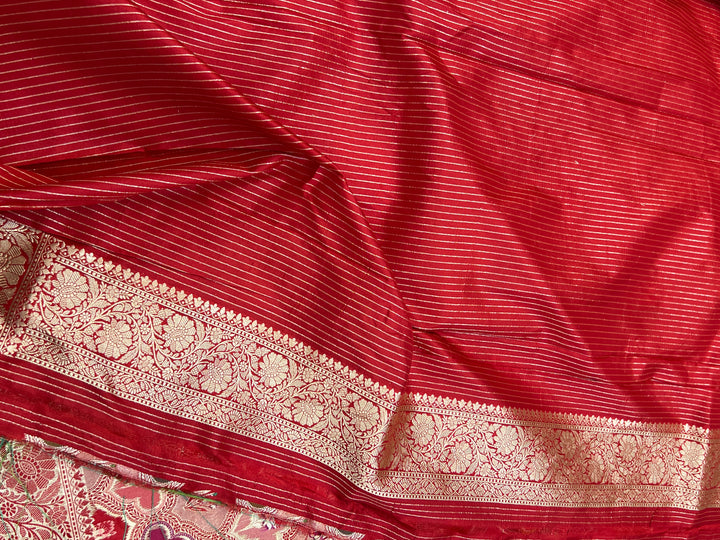 Buy Red Rangkaat Banarasi Katan Silk Saree - AuraBenaras