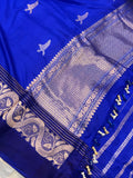 Royal Blue Pure Banarasi Handloom Silk Saree - Aura Benaras