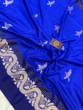 Royal Blue Pure Banarasi Handloom Silk Saree - Aura Benaras