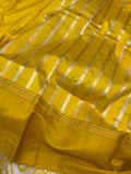 Yellow Pure Banarasi Handloom Silk Saree - Aura Benaras