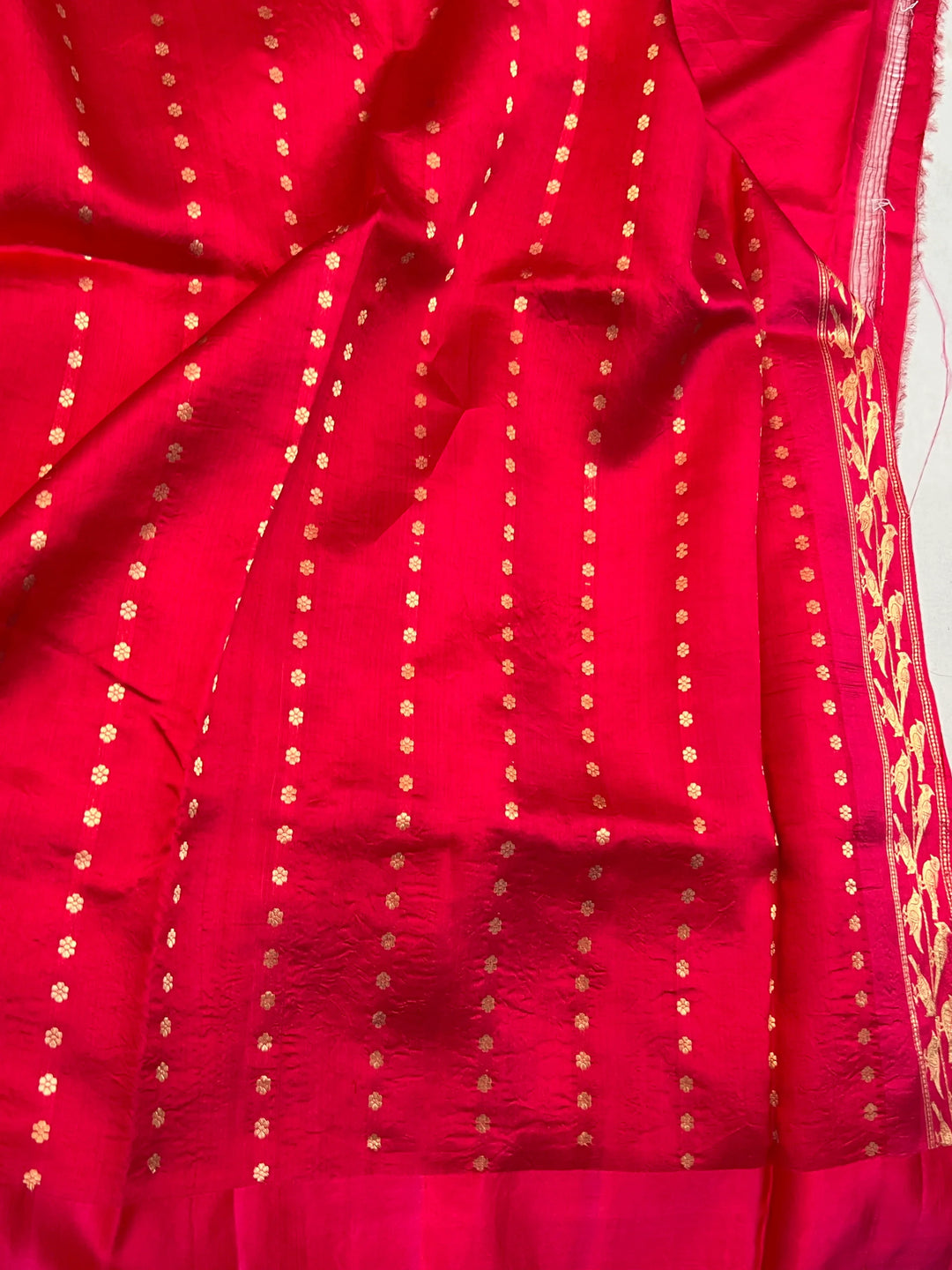 Rani Pink Pure Silk Handloom Banarasi Saree