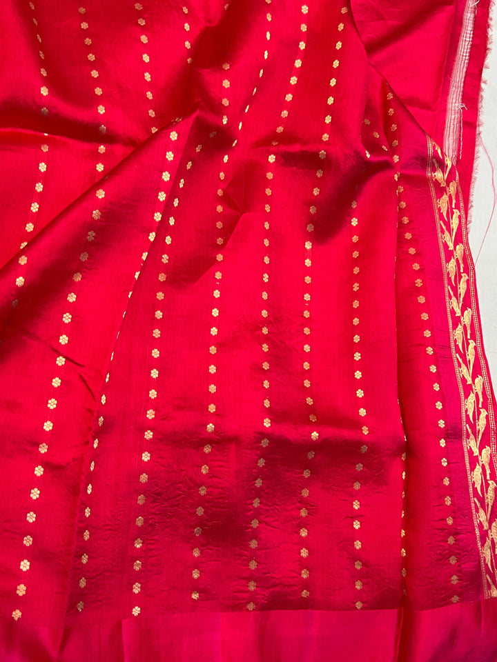 Rani Pink Pure Silk Handloom Banarasi Saree
