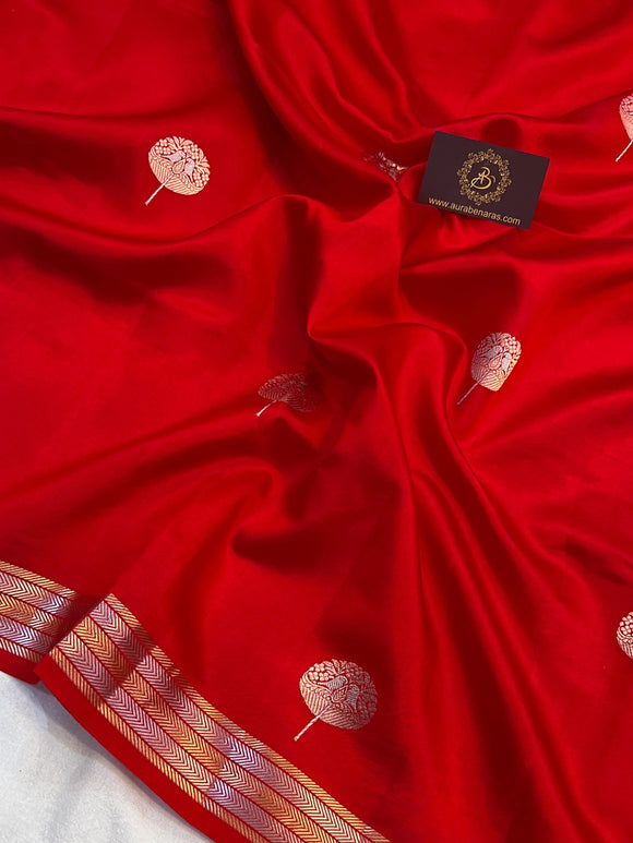 Red Pure Silk Handloom Banarasi Saree