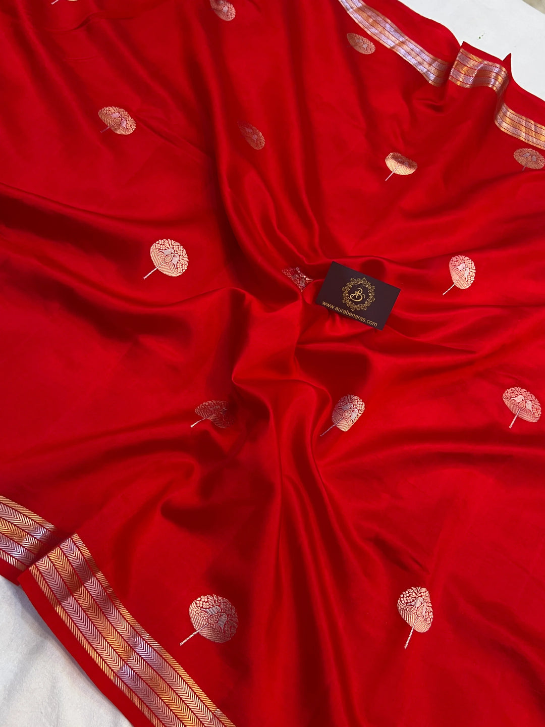 Red Pure Silk Handloom Banarasi Saree
