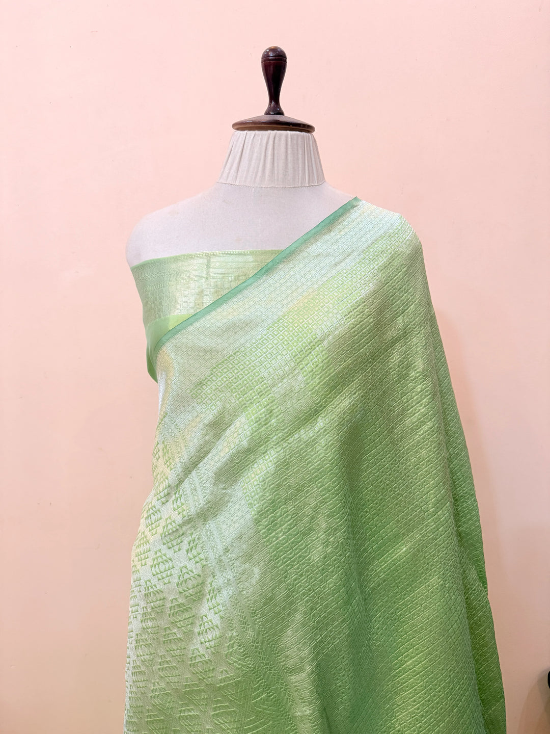 Sea Green Pure Katan silk Handloom Banarasi Saree