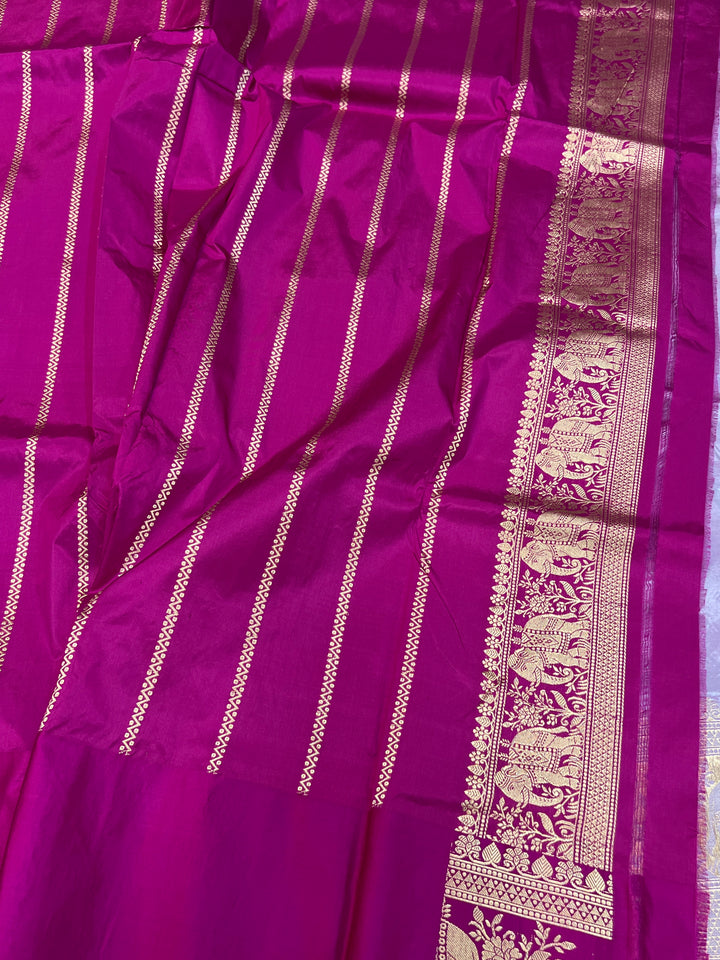 Pastel Lavender Pure Banarasi Handloom Katan Silk Saree - Aura Benaras