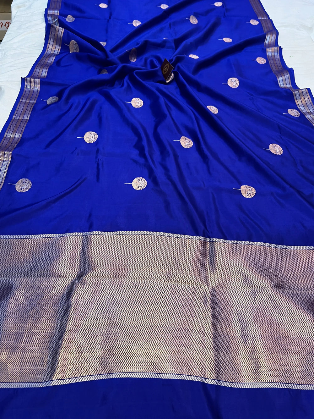 Royal Blue Silk Banarasi Saree with Kadhwa Sona Rupa Butas