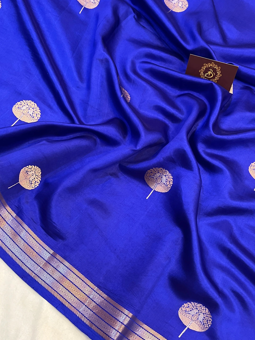 Royal Blue Silk Banarasi Saree with Kadhwa Sona Rupa Butas