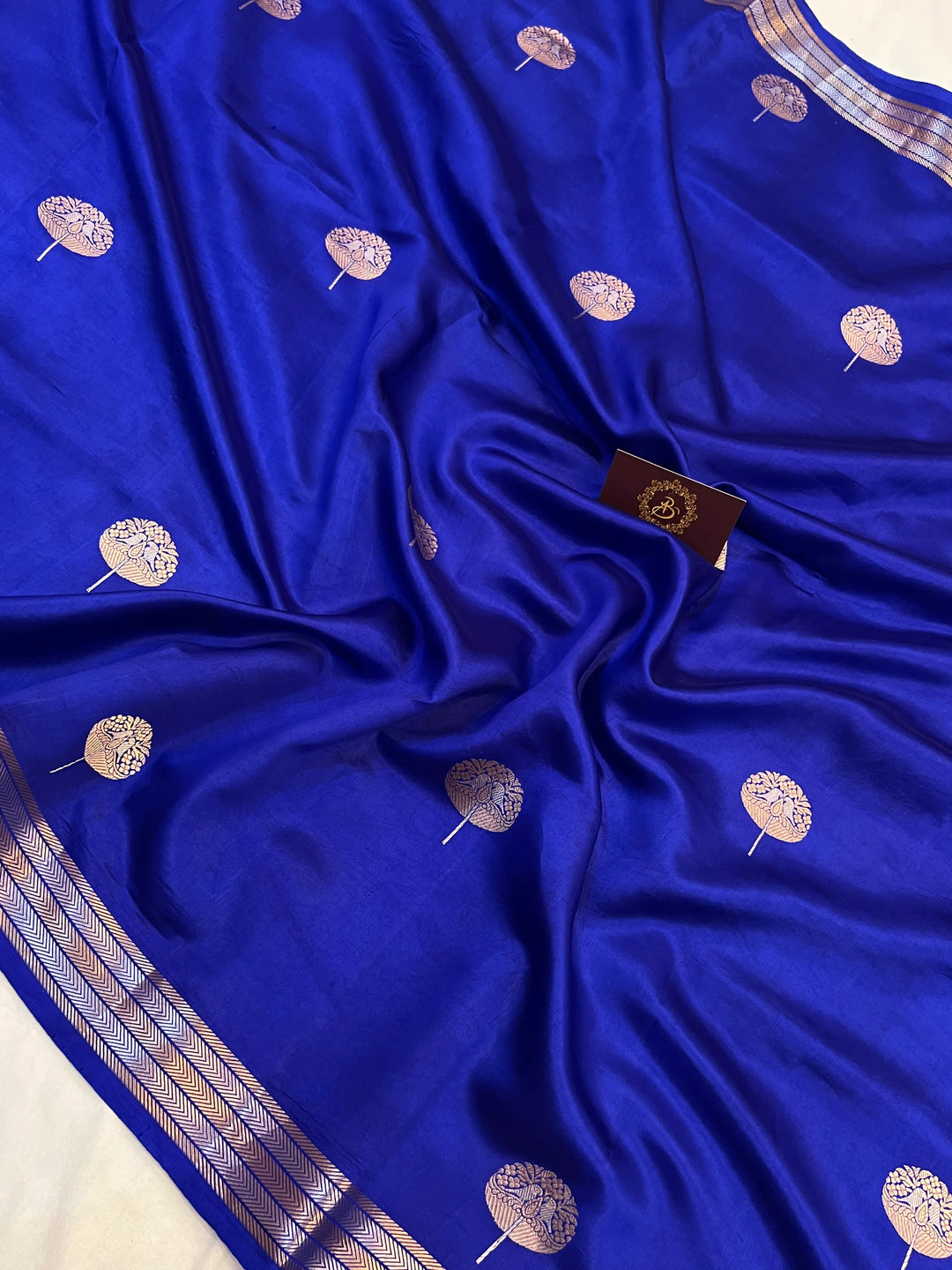 Royal Blue Silk Banarasi Saree with Kadhwa Sona Rupa Butas