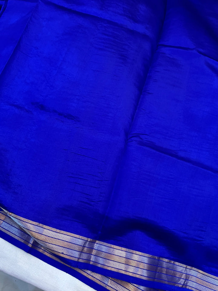 Royal Blue Silk Banarasi Saree with Kadhwa Sona Rupa Butas