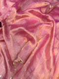 Pink Banarasi Handloom Organza Tissue Silk Saree - Aura Benaras