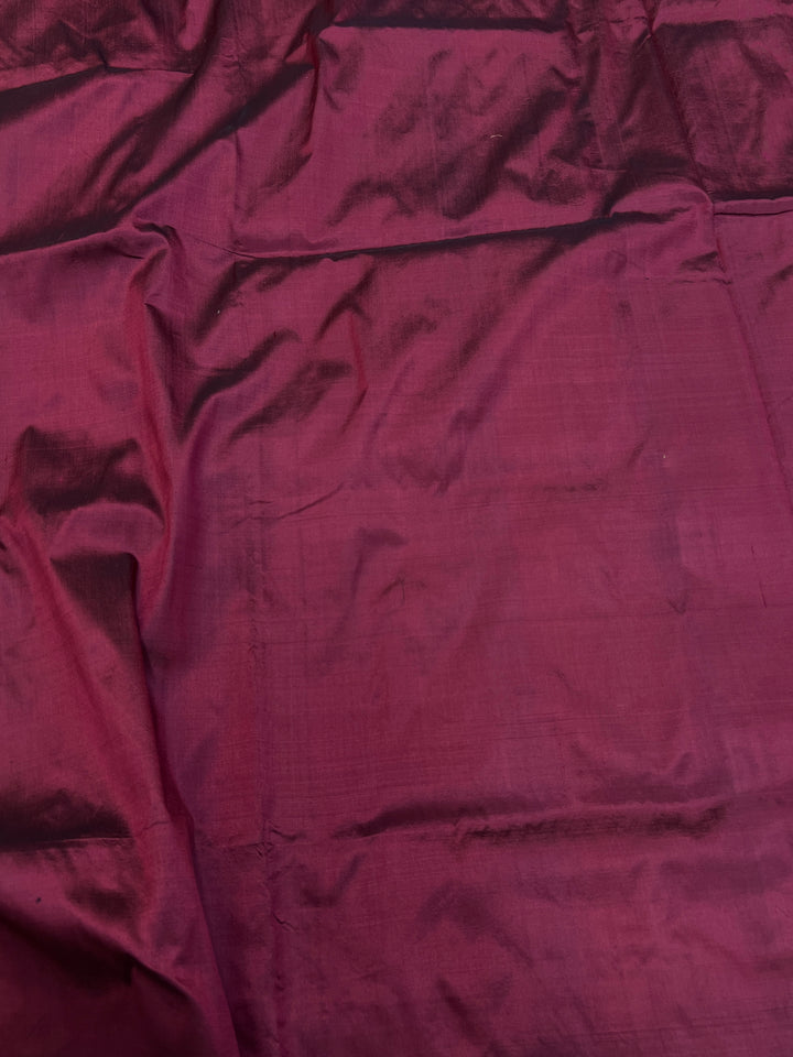Maroon Pure Katan Silk Banarasi Saree with Kadhwa Zari Buta