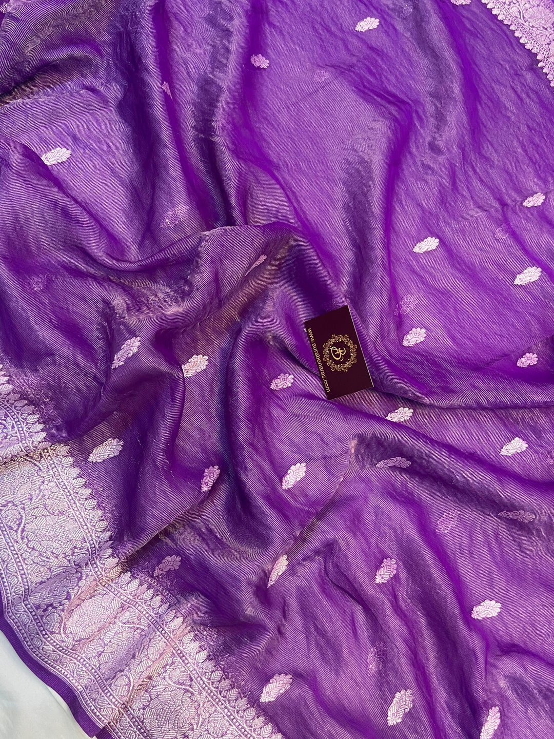 Crush tissue silk texture with traditional Banarasi Kadhwa weaving