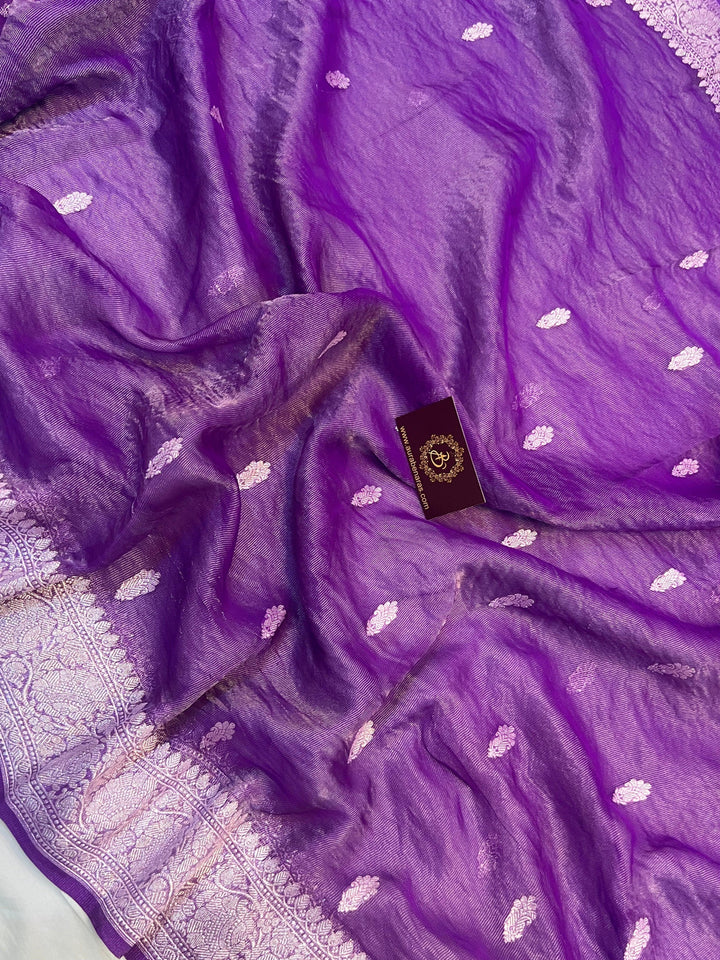 Crush tissue silk texture with traditional Banarasi Kadhwa weaving