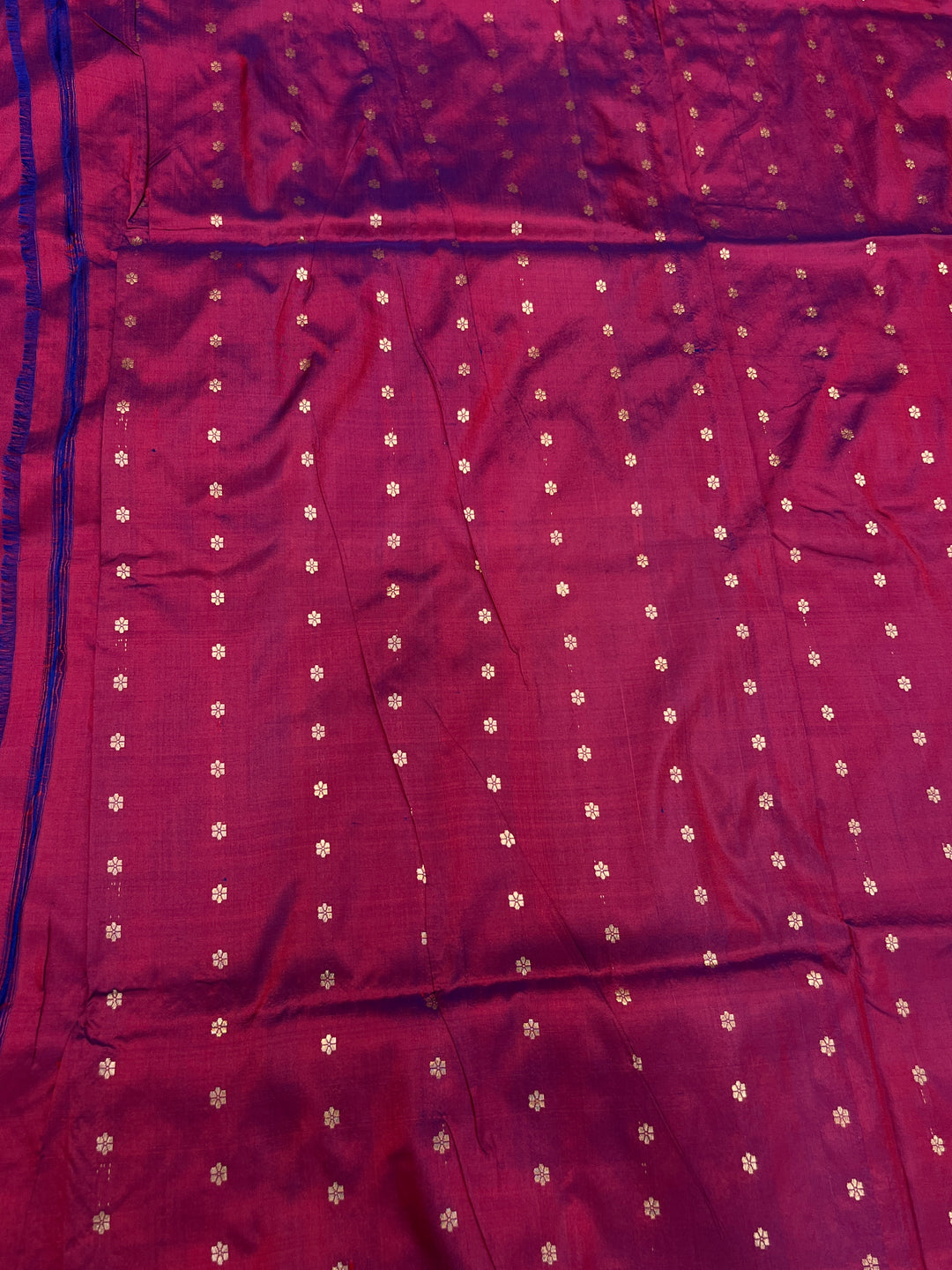 Deep Berry Pure Katan Silk Banarasi Saree Kadhwa Zari Buta Work