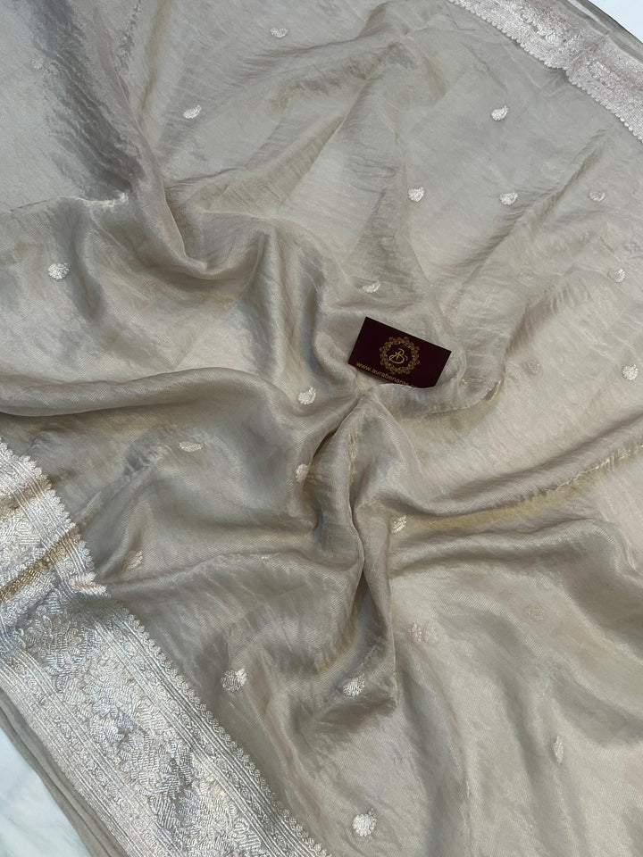 Crush tissue silk texture with traditional Banarasi Kadhwa weaving