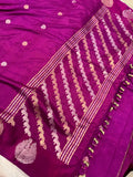 Purple Pure Banarasi Handloom Katan Silk Saree - Aura Benaras