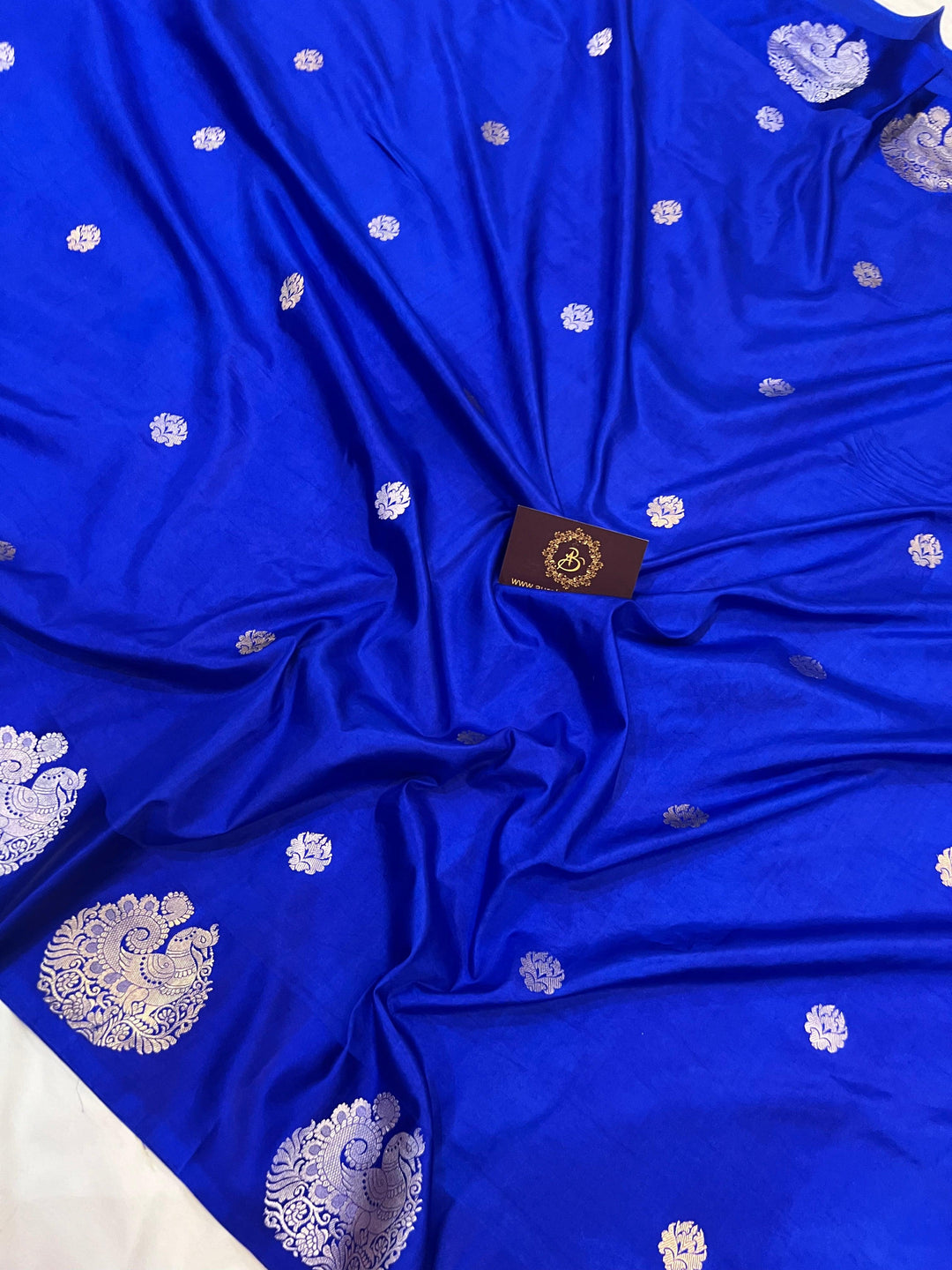 Royal Blue Pure Banarasi Handloom Katan Silk Saree - Aura Benaras
