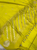 Lemon Yellow Pure Banarasi Handloom Katan Silk Saree - Aura Benaras