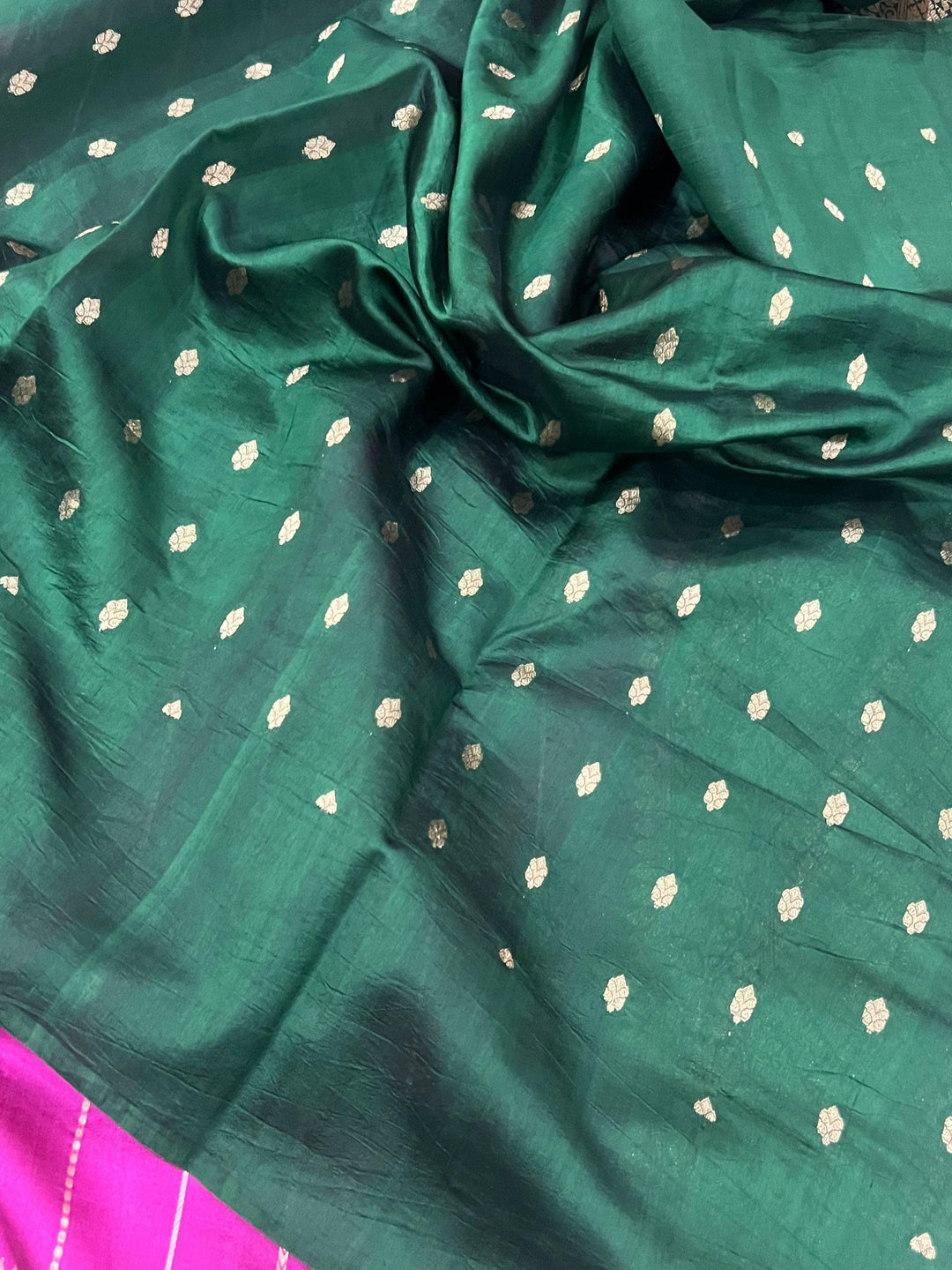 Magenta Purple Pure Banarasi Handloom Silk Saree - Aura Benaras