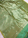 Pista Green Banarasi Handloom Katan Silk Saree - Aura Benaras