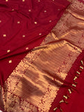 Maroon Pure Banarasi Handloom Katan Silk Saree - Aura Benaras