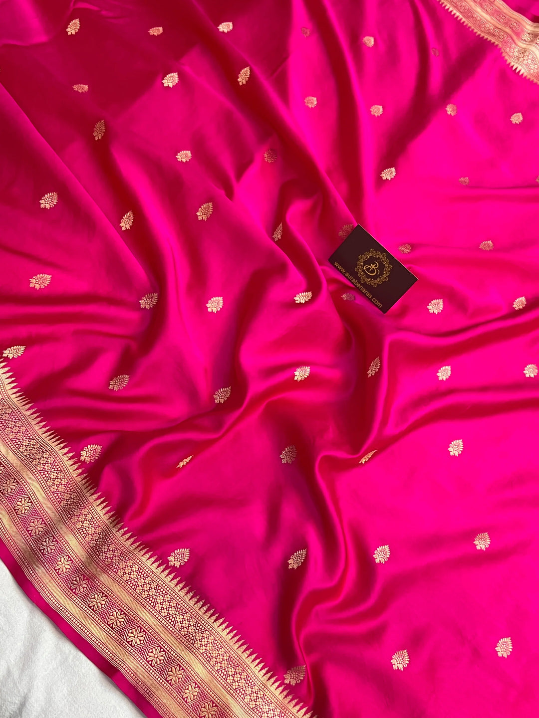 Pre Order :: Hot Pink Mashru Silk Handloom Banarasi Saree