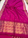 Rani Pink Pure Banarasi Handloom Katan Silk Saree - Aura Benaras