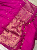 Rani Pink Pure Banarasi Handloom Katan Silk Saree - Aura Benaras