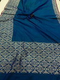Rama Blue Pure Banarasi Handloom Katan Silk Saree - Aura Benaras