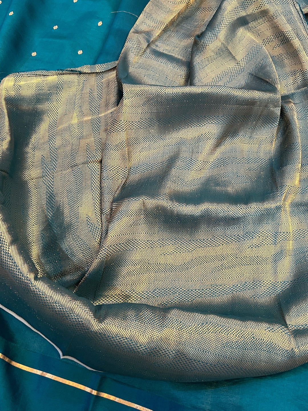 Rama Blue Pure Banarasi Handloom Silk Saree