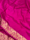 Rani Pink Pure Banarasi Handloom Katan Silk Saree - Aura Benaras