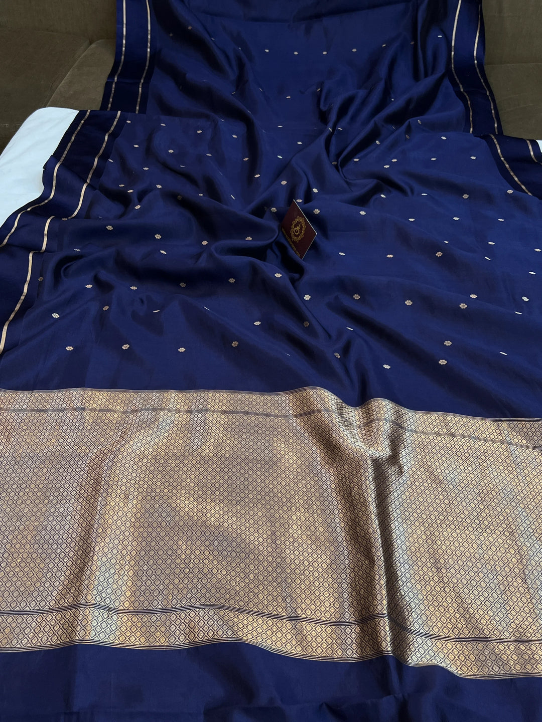 Navy Pure Banarasi Handloom Silk Saree