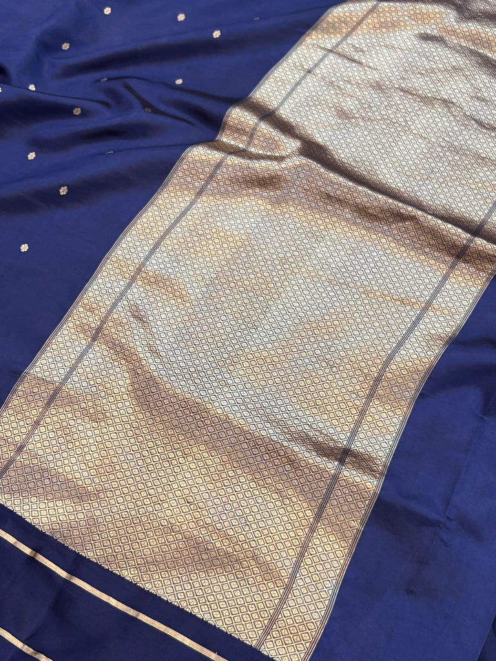 Navy Pure Banarasi Handloom Silk Saree