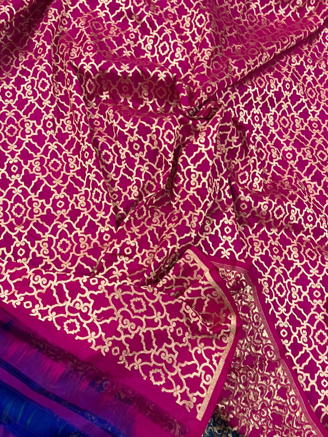 Rama Blue Pure Banarasi Handloom Katan Silk Saree - Aura Benaras