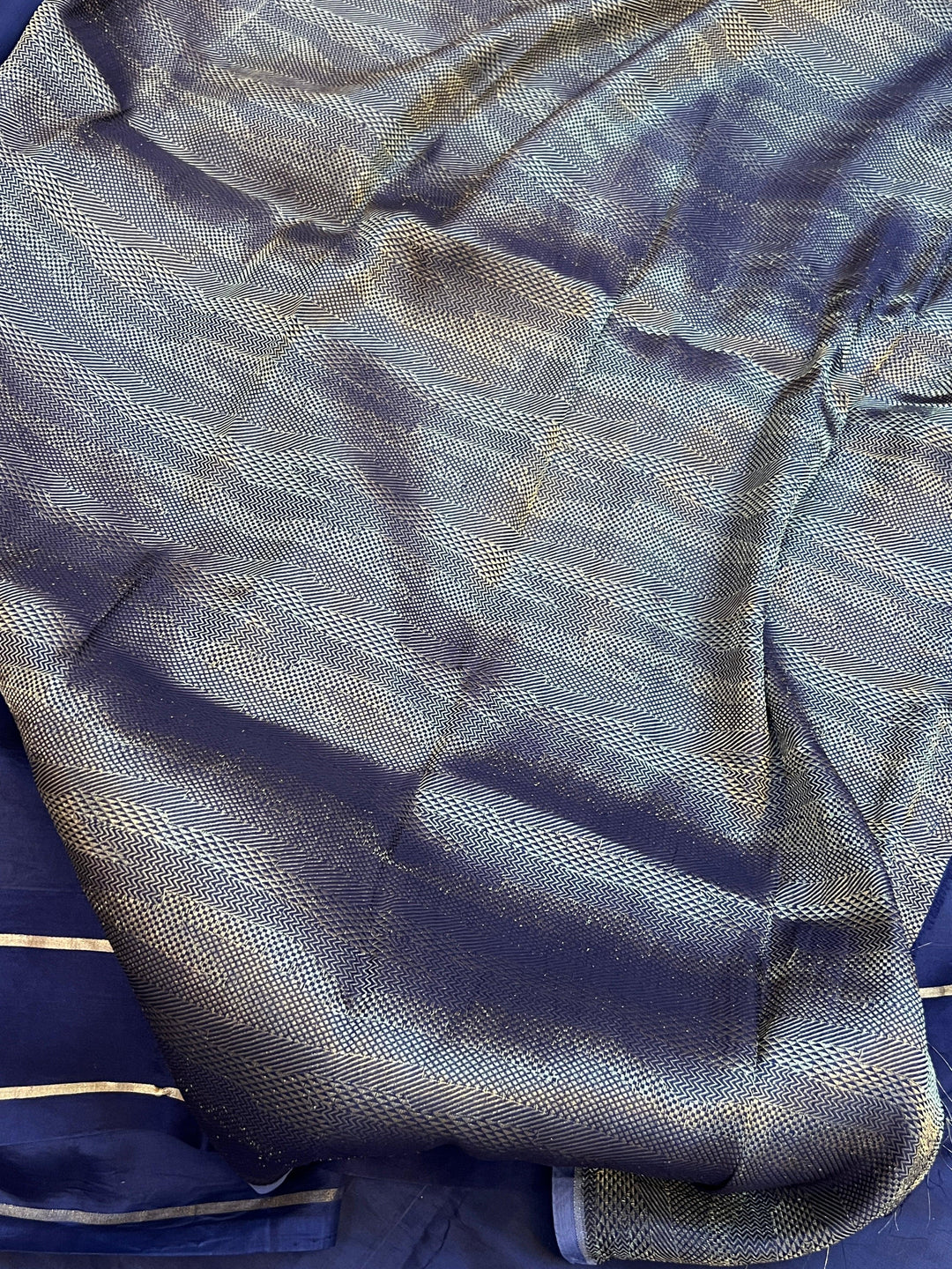 Navy Pure Banarasi Handloom Silk Saree