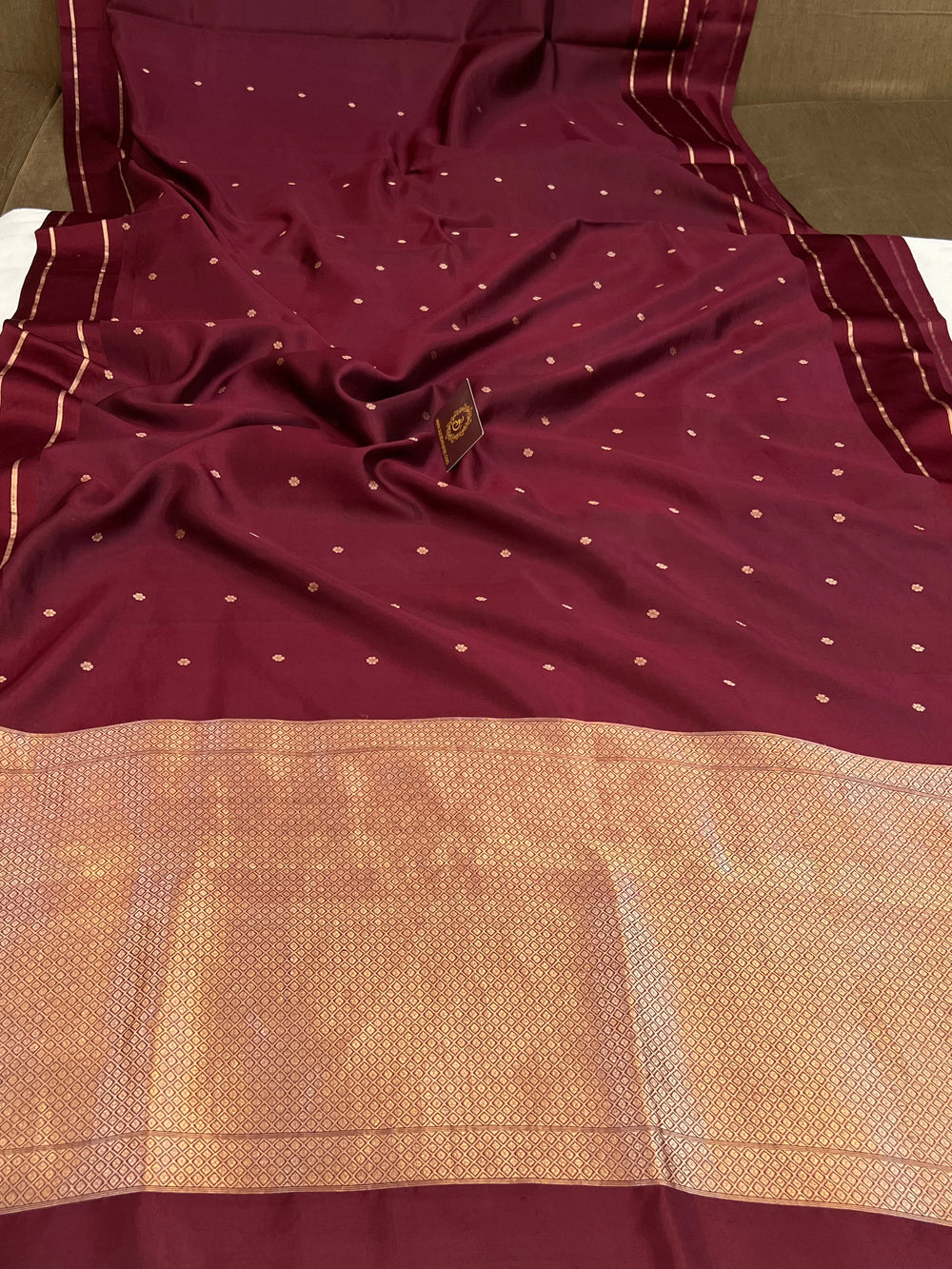 Brown Pure Banarasi Handloom Silk Saree