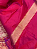 Magenta Banarasi Handloom Katan Silk Saree - Aura Benaras