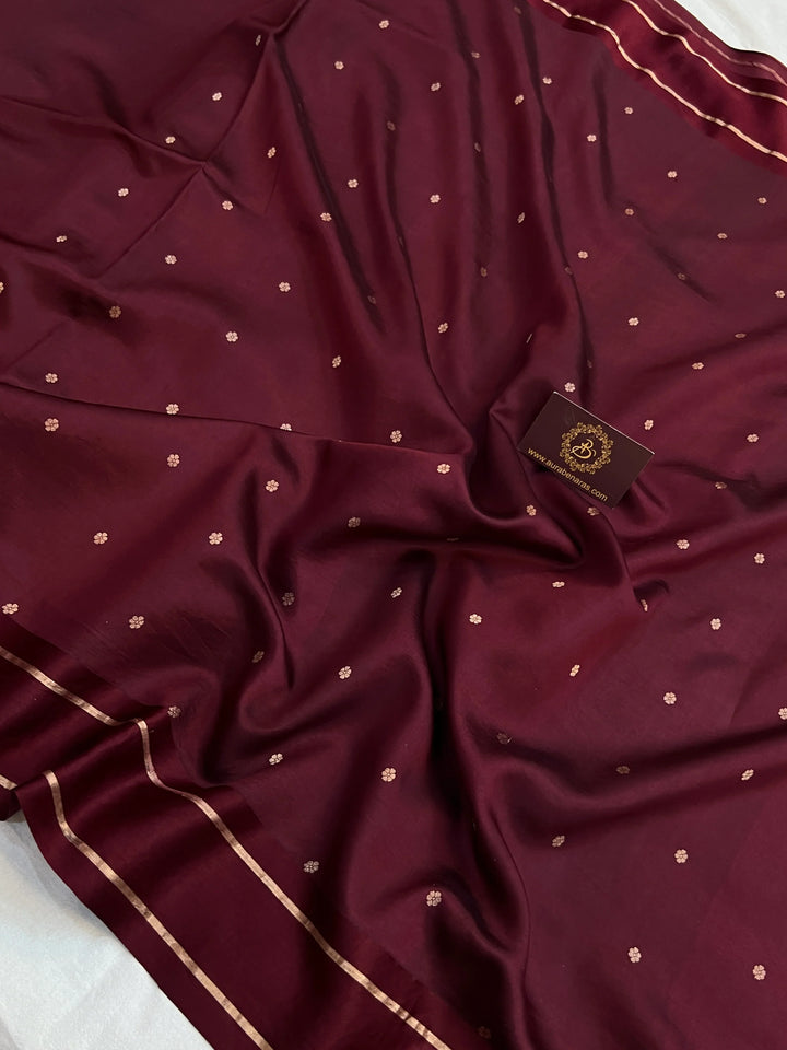 Brown Pure Banarasi Handloom Silk Saree