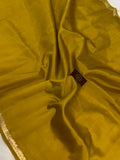 Olive Green Pure Banarasi Handloom Silk Saree - Aura Benaras