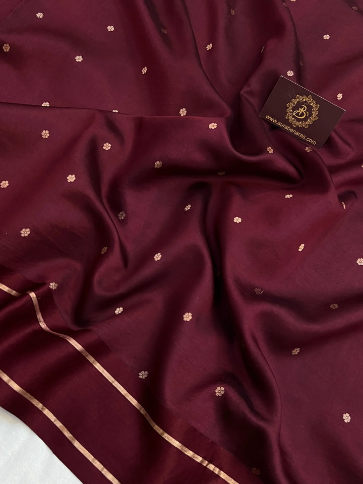 Brown Pure Banarasi Handloom Silk Saree